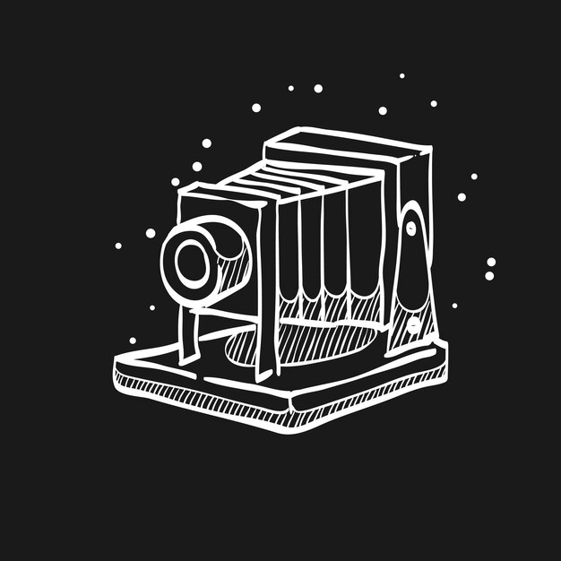 Photo Camera with Huge Lens Sketch Vector Stock Vector - Illustration of  isolated, element: 173108420